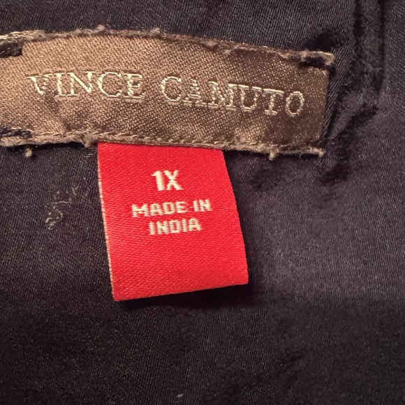 Vince Camuto dark navy blue V-Neck Blouse 1X - Picture 3 of 5